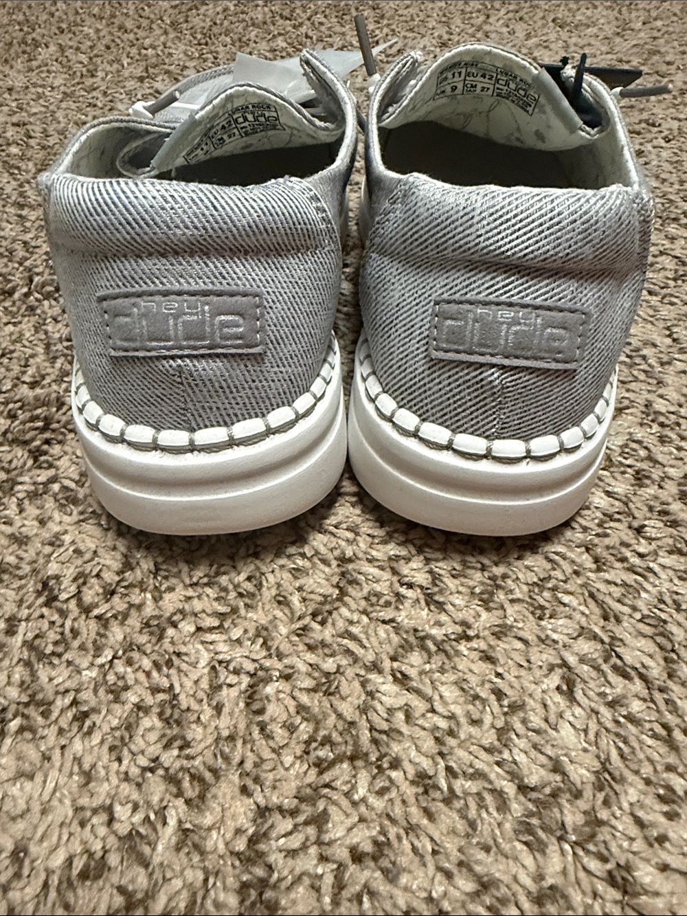 BNWT Hey Dude Wendy Rise Lunar Rock Color Canvas Casual Lace-Up Slip-Ons Size 11 - Picture 3 of 5